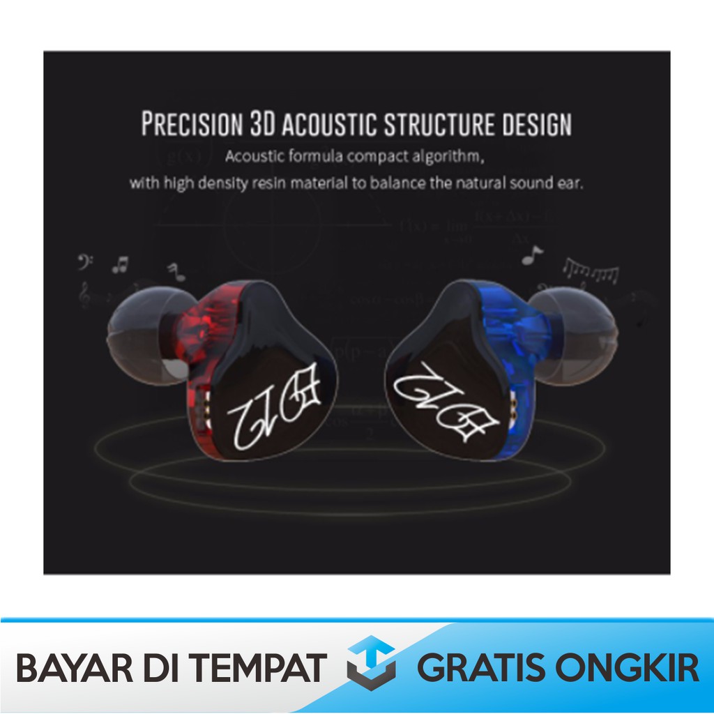 HEADSET KABEL KNOWLEDGE ZENITH KZ ED12  STEREO BASS / HEAD SET EARPHONE HEAD PHONE WIRED EXTRABASS