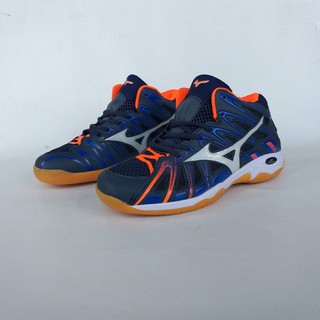  Sepatu  Voli Mizuno  Wave Tornado X2 Warna Navy Orange 