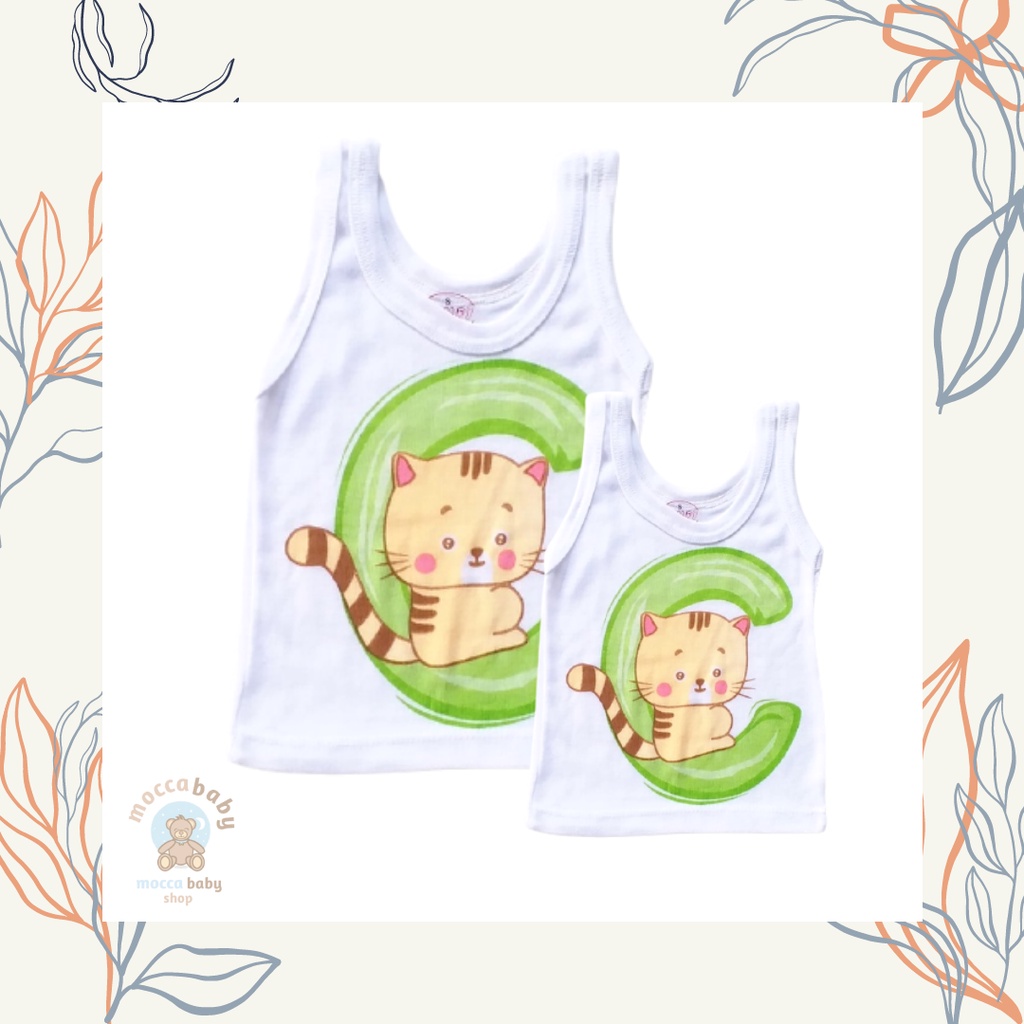 MBSS - SINGLET Harian Karakter Anak Kids SIZE 0-3 Tahun / Kaos Dalam Motif Kartun Unisex SS2