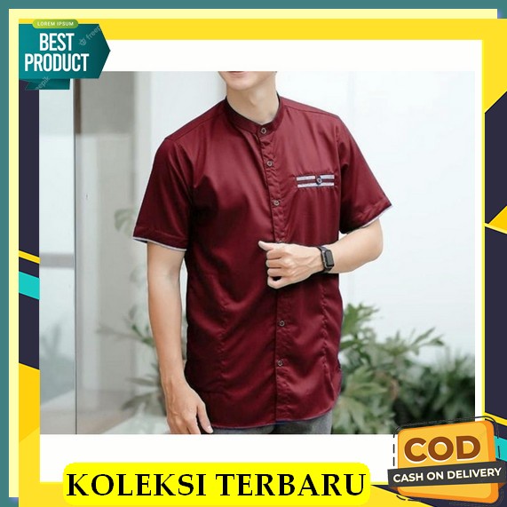 Pakaian Baju Atasan Outfit Fashion Muslim Koko Kurta Qurta Premium Bahan Toyobo Original Hadroh Leba