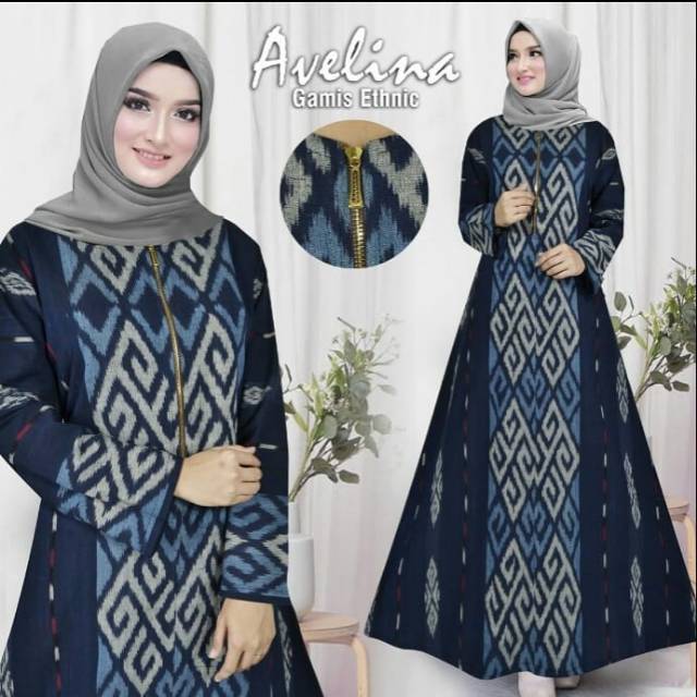 GAMIS TERBARU SYARI ETNIK TENUN IDUL FITRI 2021 PROMO GAMIS KEKINIAN