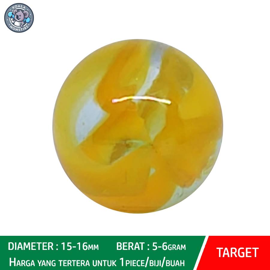 TARGET Kelereng Gundu Bright Light Orange Hybrid Cat Eyes Marble Balap