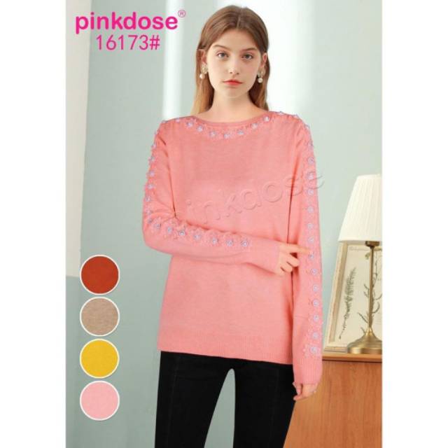 ||  ATASAN RAJUT RENDA LEHER & LENGAN PINKDOSE || PREMIUM QUALITY ~ IMPORT