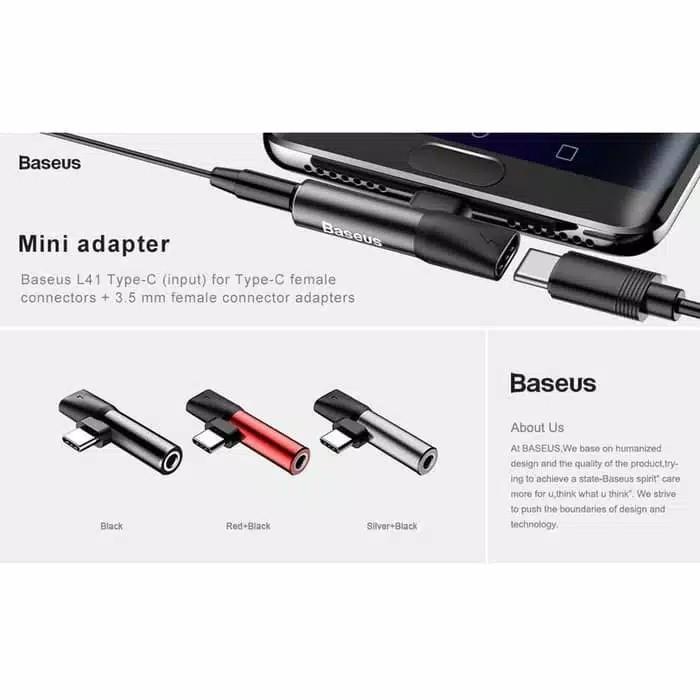 Splitter Baseus Audio Adapter USB C Jack Aux Type C