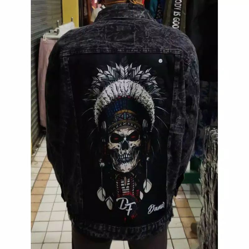 JAKET JEANS DENIM SKULL RANDOM SANDWASH PREMIUM BEST SELLER