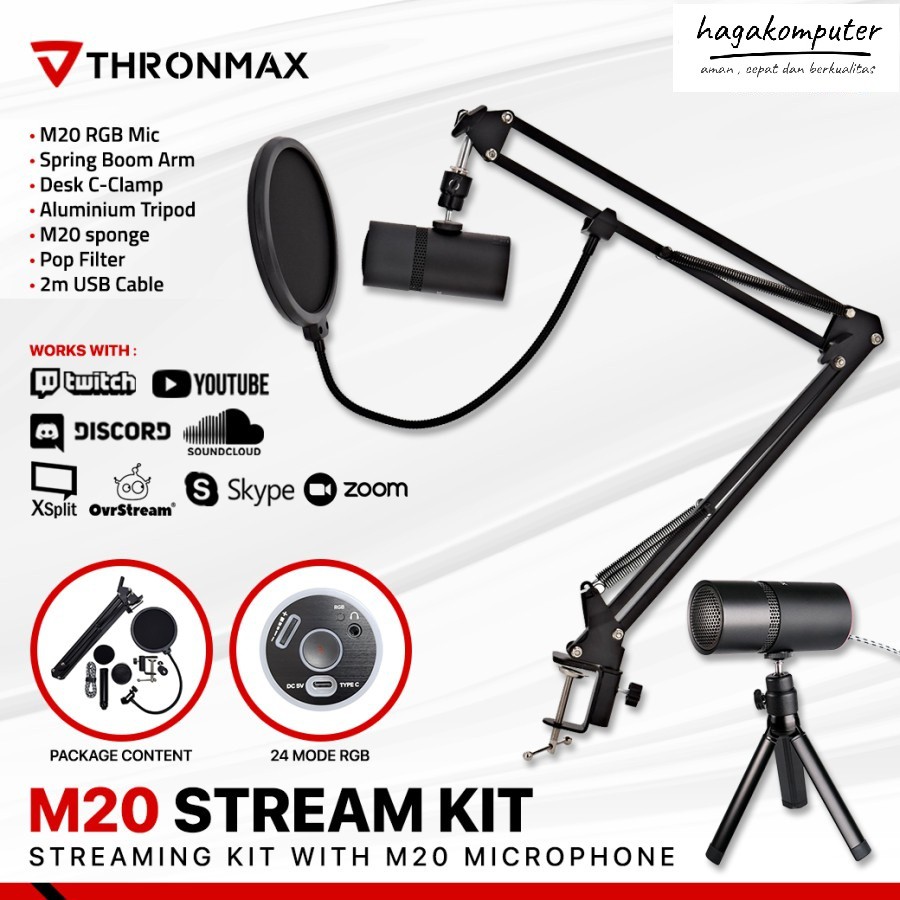 Thronmax M20 Streaming Kit USB Condenser Microphone Garansi Resmi