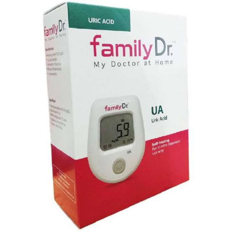 Alat cek Asam Urat Family Dr / Alat tes Asam Urat Family UA / Family Dr Uric Acid Monitoring System