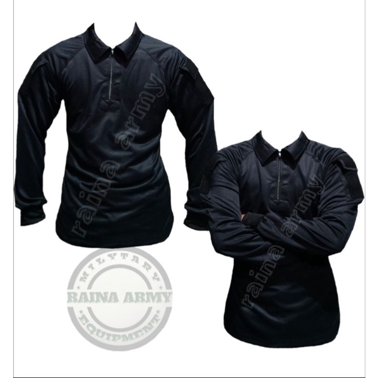 kaos bdu kaos tactical bdu jersey dryfit lengan panjang hitam polos