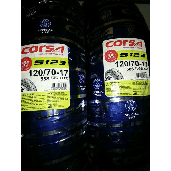 sprepart Ban Corsa Tubeless 120 70-17
