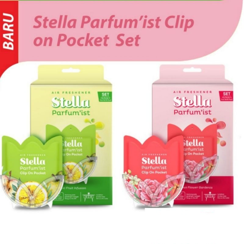 STELLA PARFUMIST CLIP ON POCKET SET 14gr - Pengharum Ruangan Pink Flower