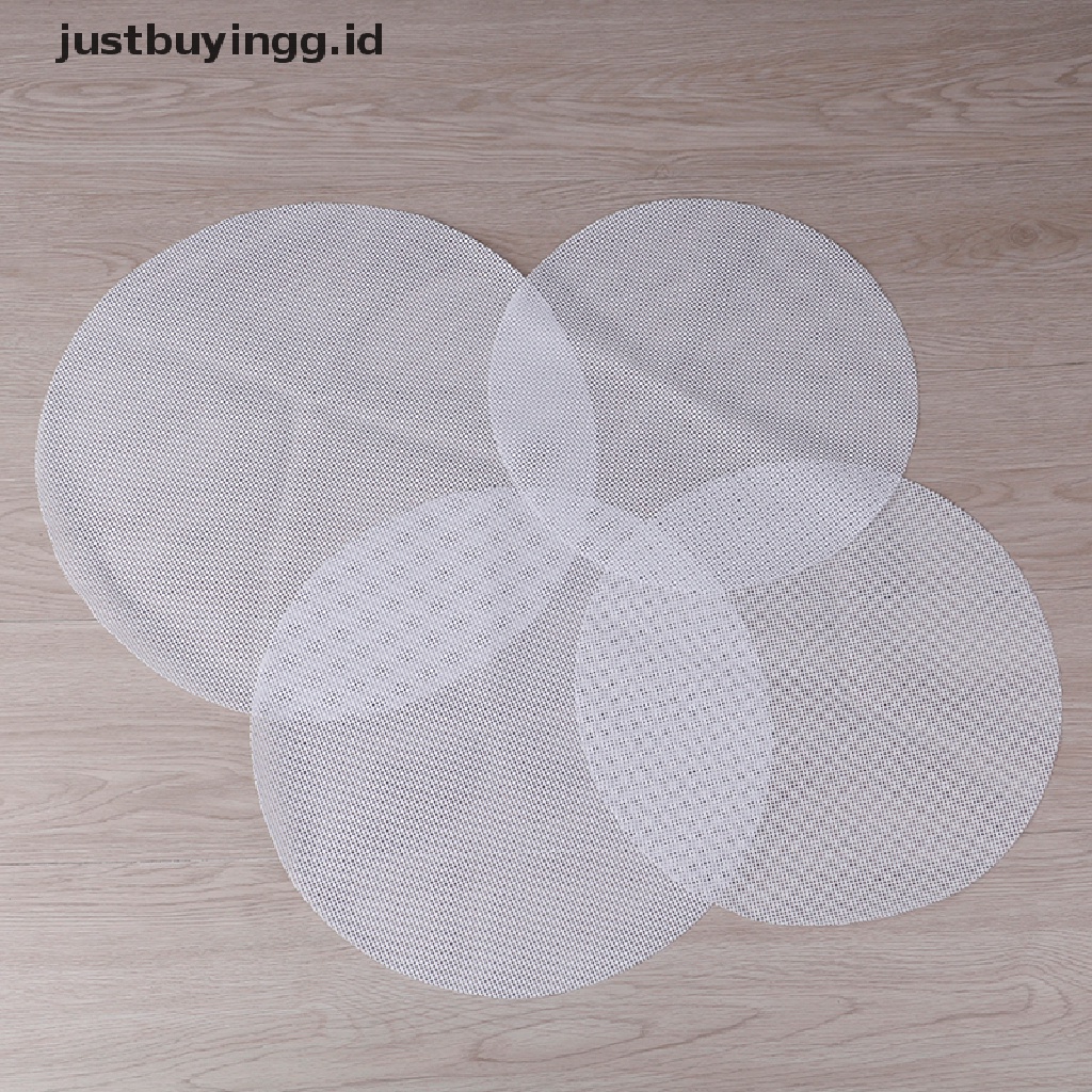 (Justbuyingg.Id) Alas Kukusan Pangsit / Roti Bentuk Bulat Bahan Silikon Mesh Anti Lengket