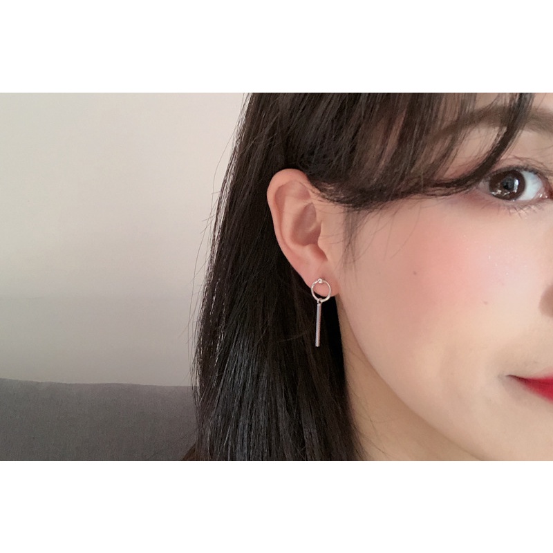 Korean Long Strip Circle Star Asymmetric Earrings Girl Exquisite Simple Earrings Female Fashion Accessories Sexy Girl Jewelry