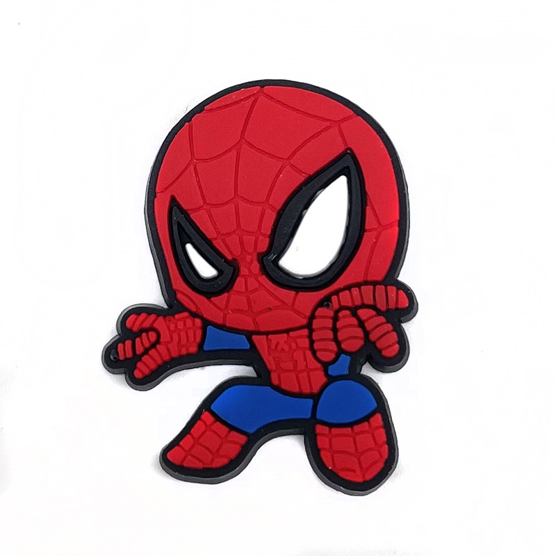 Super hero Jibbitz crocs Motif Kartun Spiderman shoe charms decorate Lubang Sepatu accessories Gesper hadiah anak laki-laki