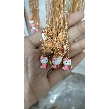 Perhiasan Kalung Anak Karakter Hello Kitty Pink