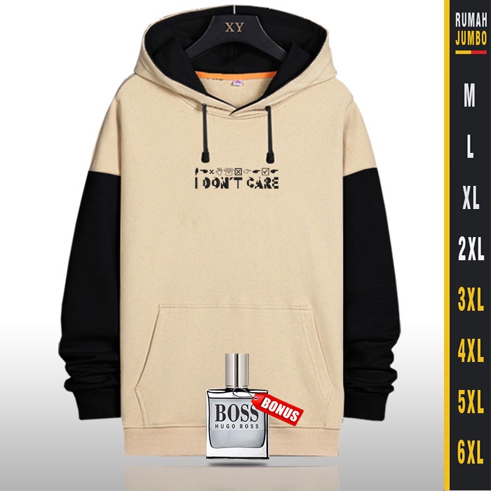 Hoodie Oversize Pria Sweater Hoodie Pria Wanita Jaket Hodie Pria Big Size I DON'T CARE 2