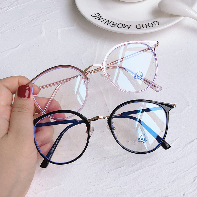 【Ready Stock】Korean TR90 Anti Radiation Eyeglasses Ins Women Men Round Frame