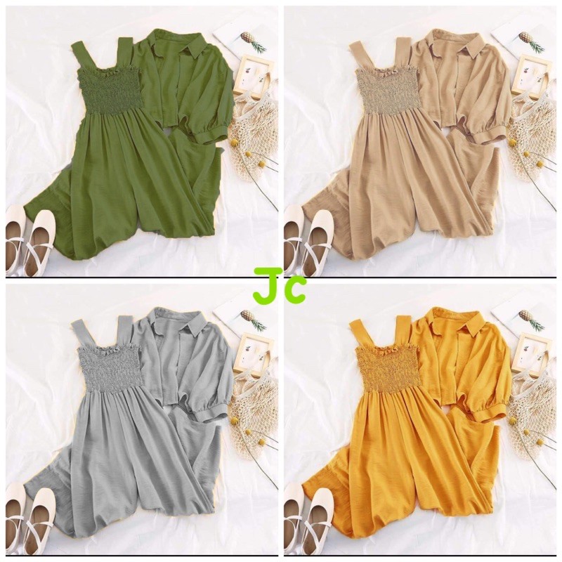 READY 12Warna JC-SET 2IN1 JAMSUIT LACIELA / Set jumpsuit Lala Wanita murah / Set wanita bangkok