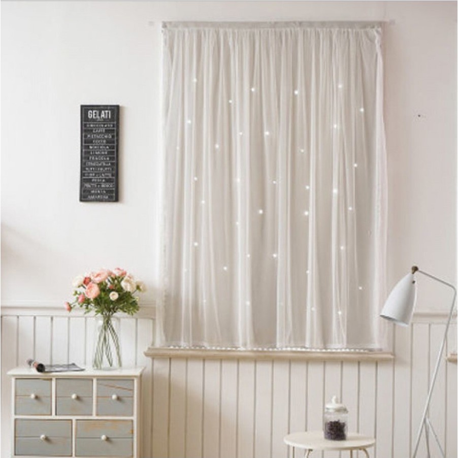 Blackout Velcro Curtain / Tirai Gorden Pintu Jendela Tanpa Bor / Bahan Tebal