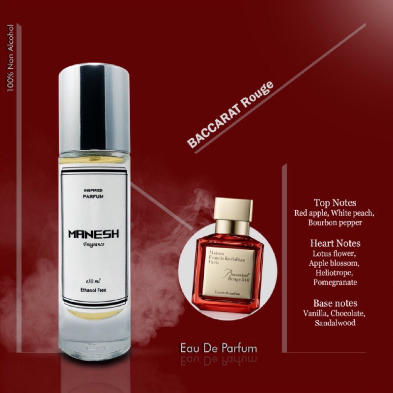 Parfum tahan lama Pria&Wanita/Parfum non alkohol/BACCARAT Rouge-Unisex-Inspired-Manesh