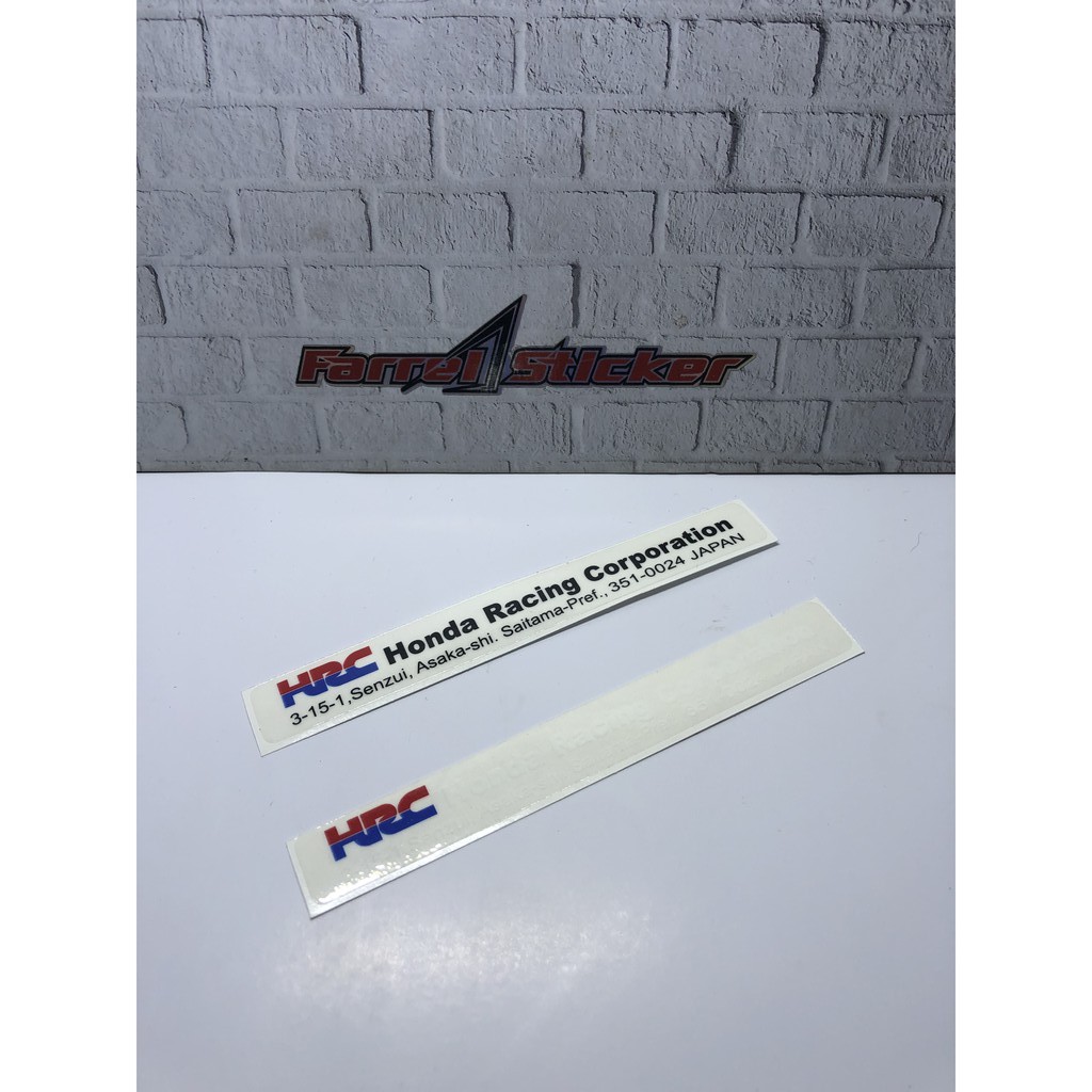 Stiker Sticker Transparan HRC Honda Racing CORPORATION