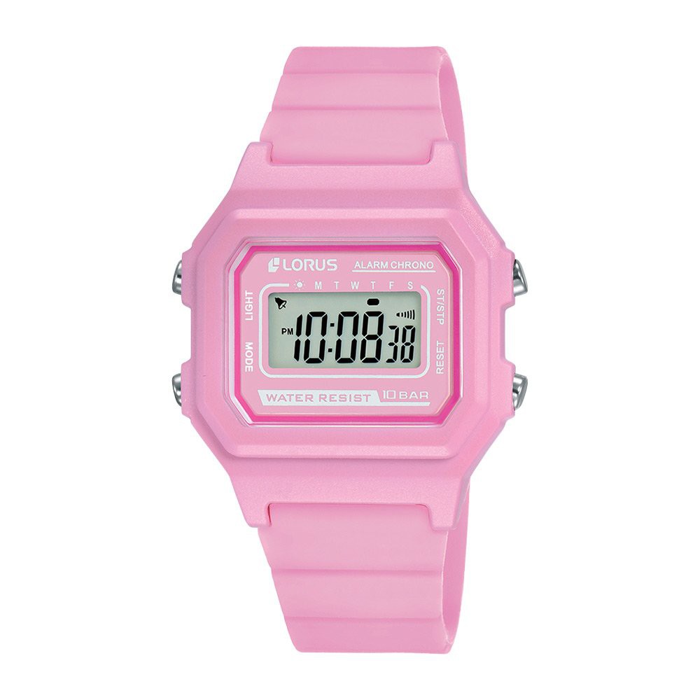 Lorus R2323NX9 Jam Tangan Anak Original Digital Pink Rubber Kotak 38mm R2323NX-9