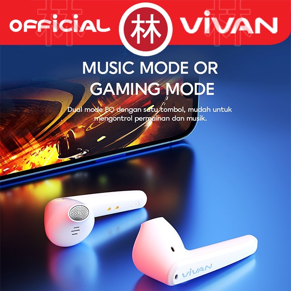 VIVAN T260 TWS Earphone Gaming Bluetooth Liberty Earbuds Headset