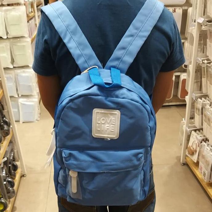 Barang Terjamin tas ransel miniso/tas ransel anak anak/ransel love life - Hitam DISKON