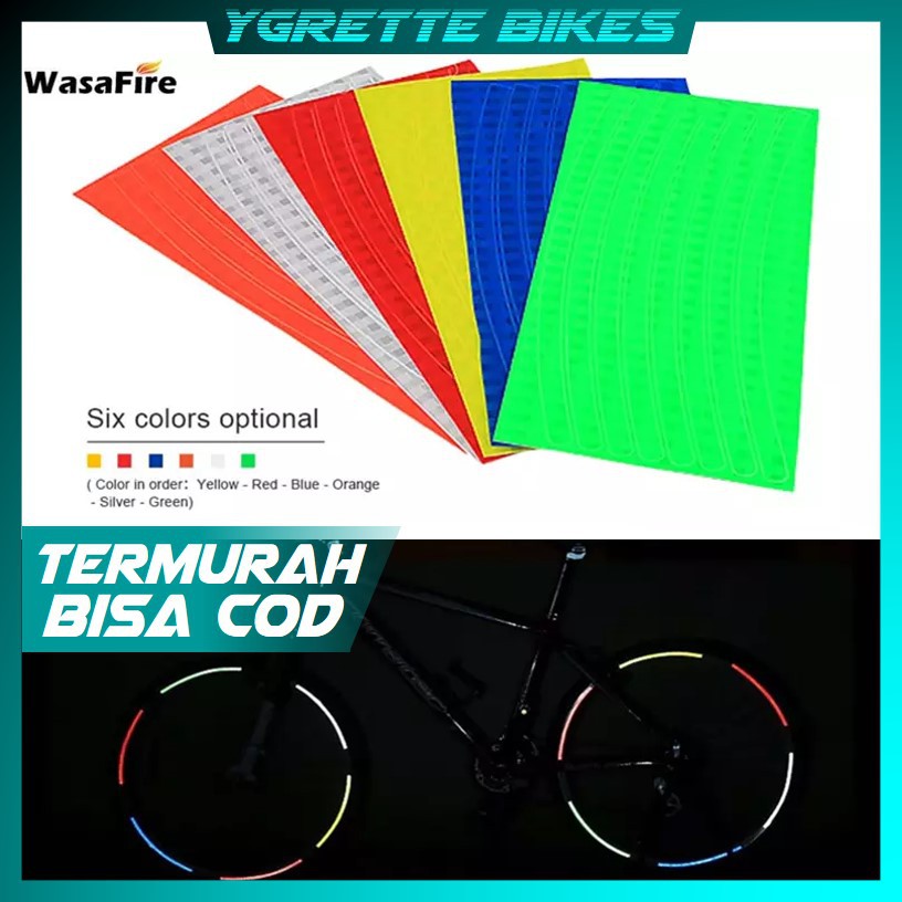 YGRETTE - Bicycle Wheel Reflective Sticker / Stiker Roda Sepeda 8 Strip Reflektif