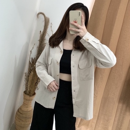 Misty Long Shirt - PLENARIO ID | Kemeja wanita - Oversize - Bahan linen - atasan wanita - shirt kemeja - COD-3