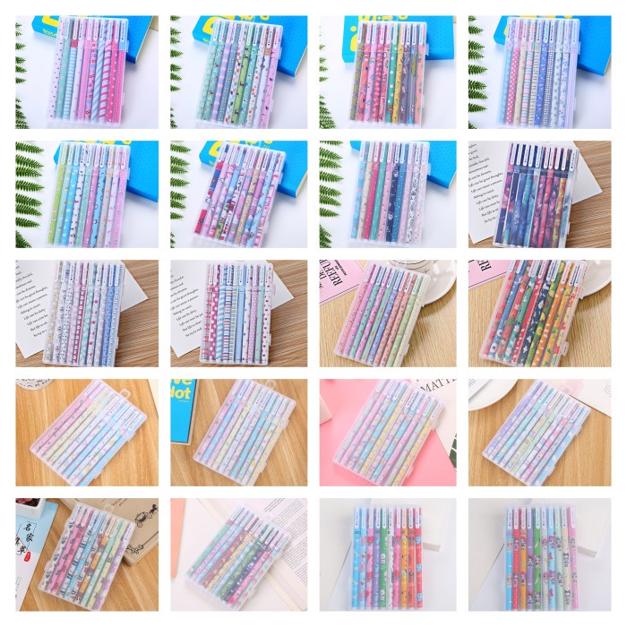 

Star Pena Set Warna Warni (10 Warna)/Pulpen Set Isi 10 Pcs (Free Kotak) Murah