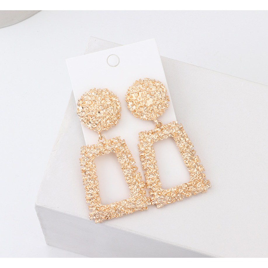 Grosir - F534 Anting Ala Korea / Anting Panjang / Anting Paduan Trapesium Anting / Aksesoris Fashion