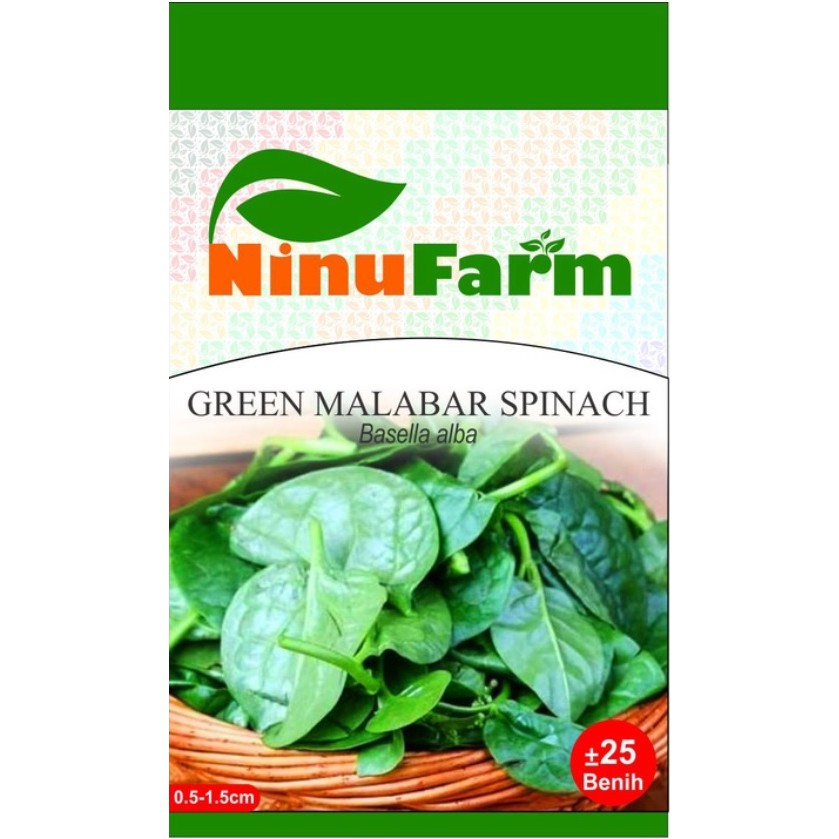Benih Bibit Sayur Bayam Malabar/Green Malabar Spinach Ninufarm (25 Butir)
