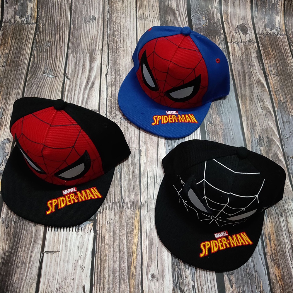 【COD Tangding】Topi Baseball Motif Kartun Spiderman Gaya Hip hop Untuk Anak Laki-Laki / Perempuan