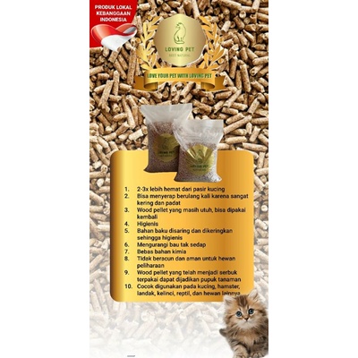 Pelet kayu LOVING PET 10 KG WOOD PELLET LOVING PET 10KG PASIR KUCING alas kandang alas kotoran kucin