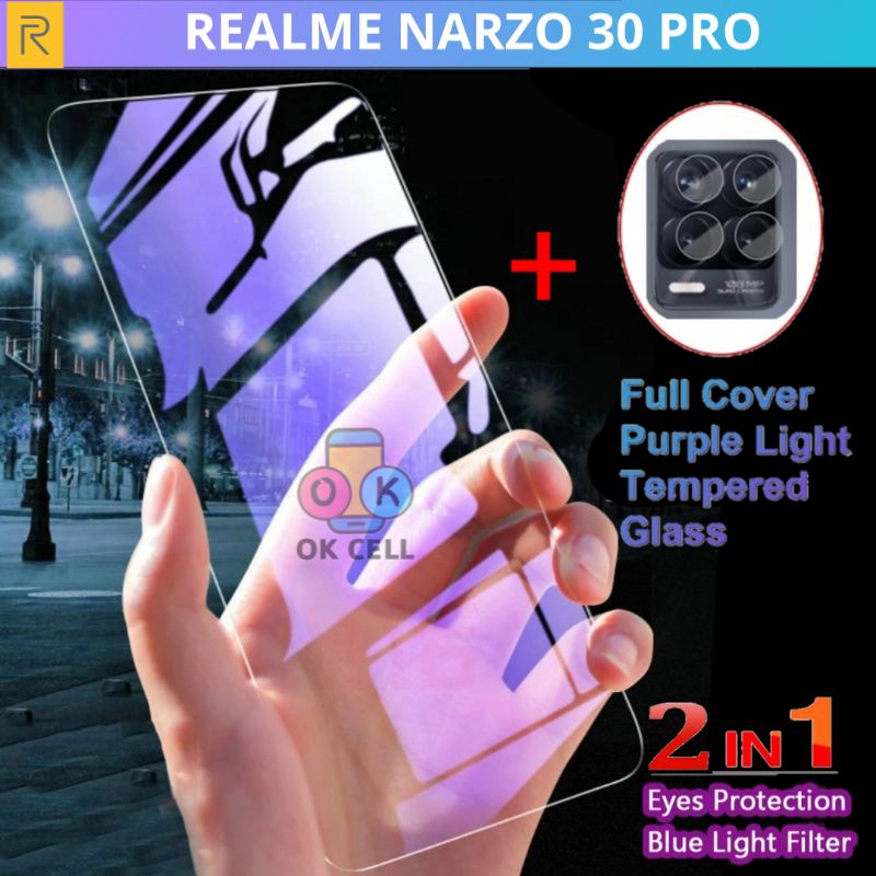 Tempered Glass Anti Blue Light Realme Narzo 30 Pro 5G - Tg Anti Gores Radiasi Realmi Narzo 30 Pro 5G