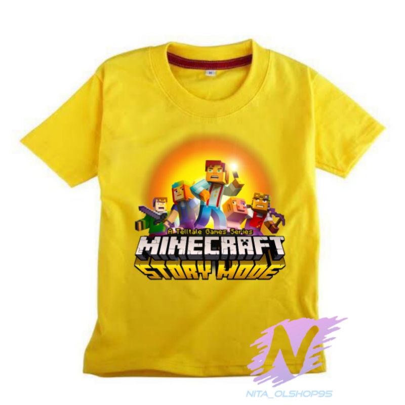 kaos anak Minecraft baju karakter minicraft terbaru