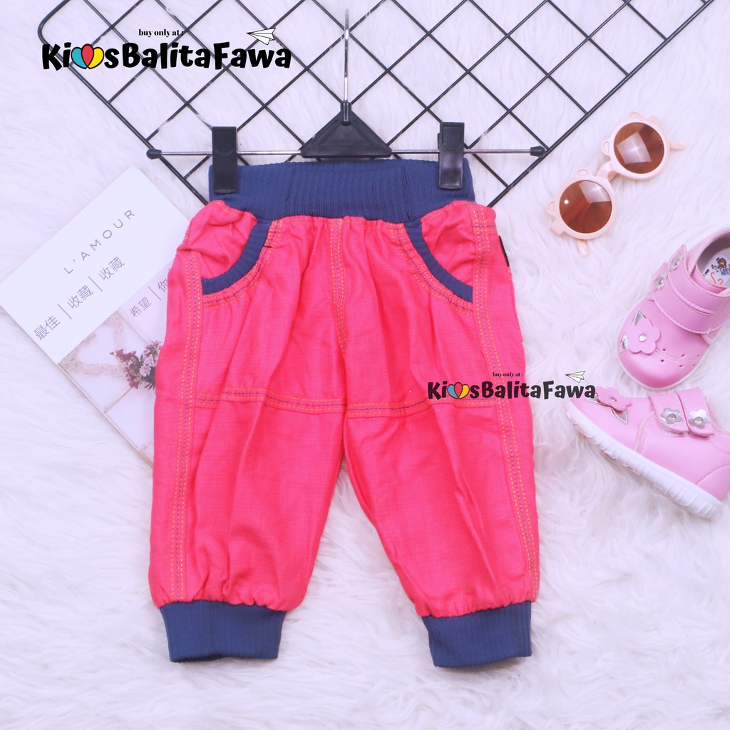 Jogger Lily Kids uk 6-18 Bulan / Celana Anak Perempuan Outfit Kece Joger Pants Balita Polos Kantong