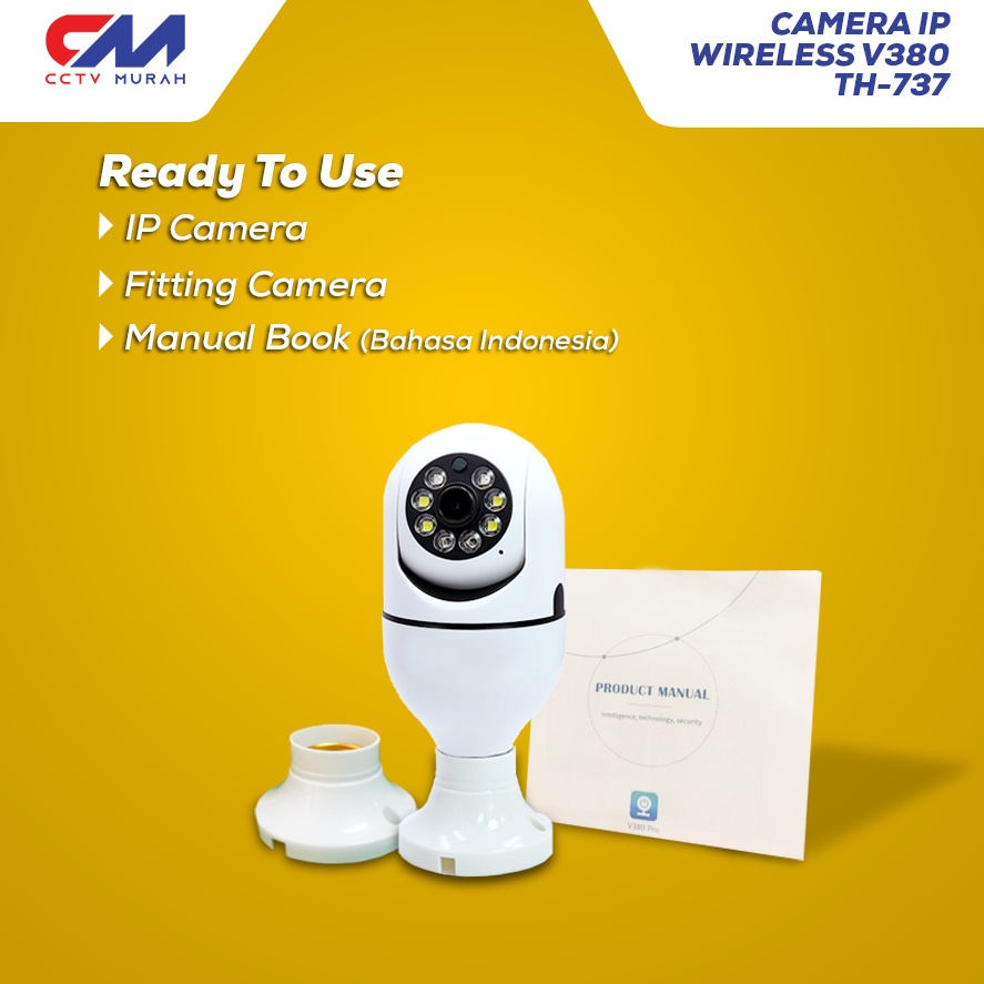 PROMO !! CCTV WIFI WIRELESS MINI PTZ V380 360 PTZ NIGHT VISION WIFI IP KAMERA BOHLAM || CAMERA CCTV WIFI MINI PTZ BOHLAM THUNDERIN TH-737-V3