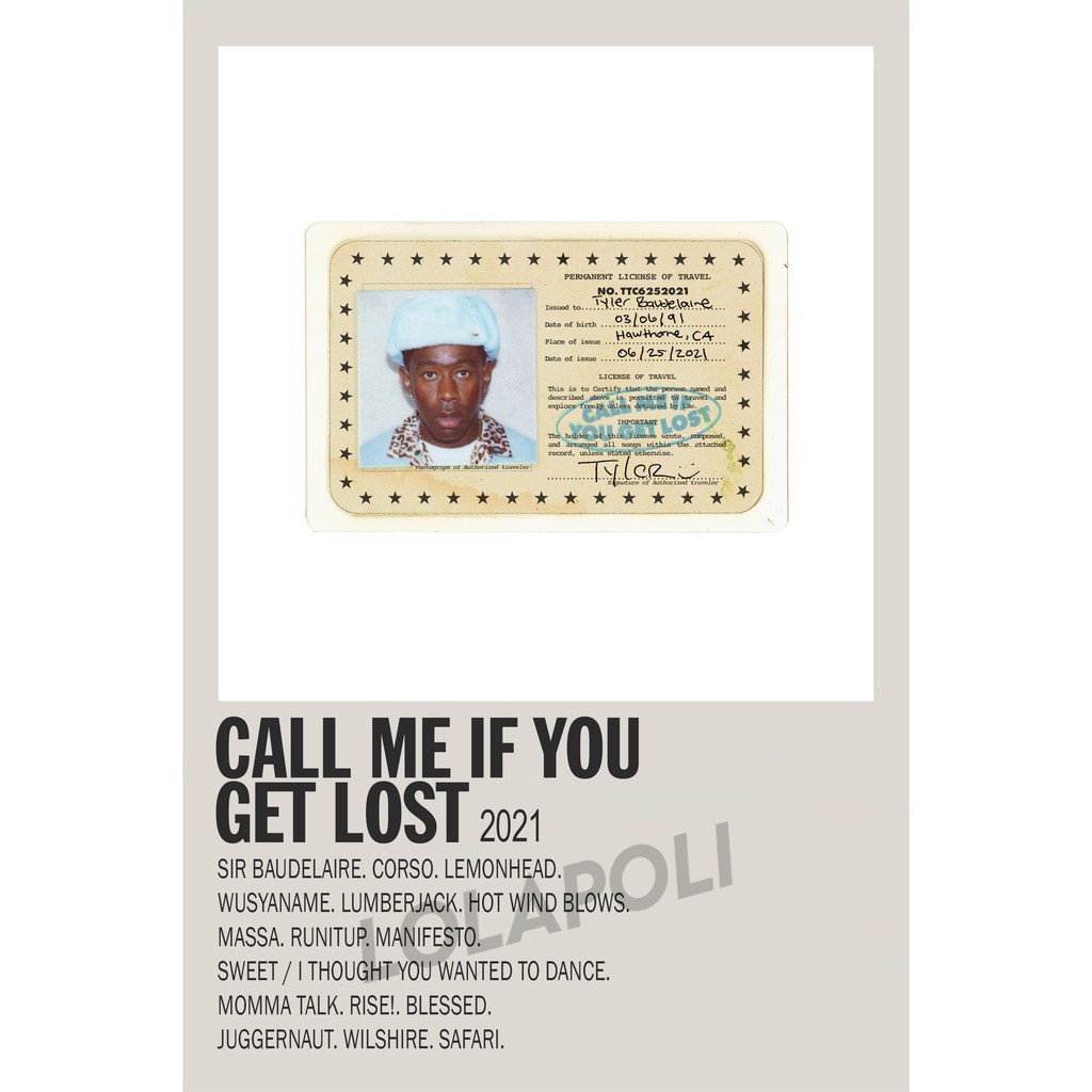 Poster Cover Album Call Me If You Get Lost - Tyler, The Creator