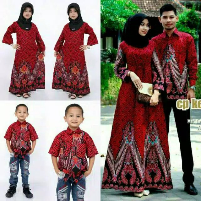 Batik Couple Sania Ruffle Ori Motif Sld Merah 01 Termurah