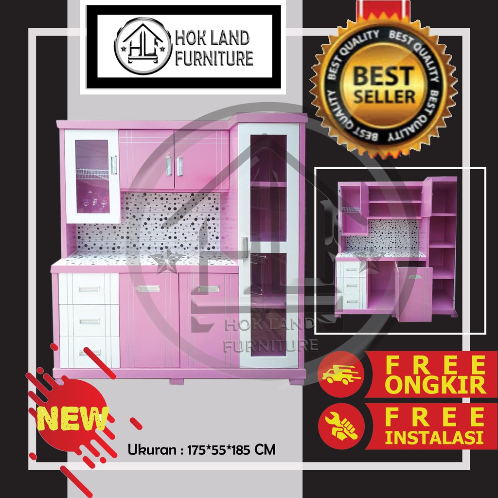 Lemari sayur 4 pintu lemari rak piring dapur minimalis / Lemari Sayur 4 Pintu Kayu Multiplek / LS35