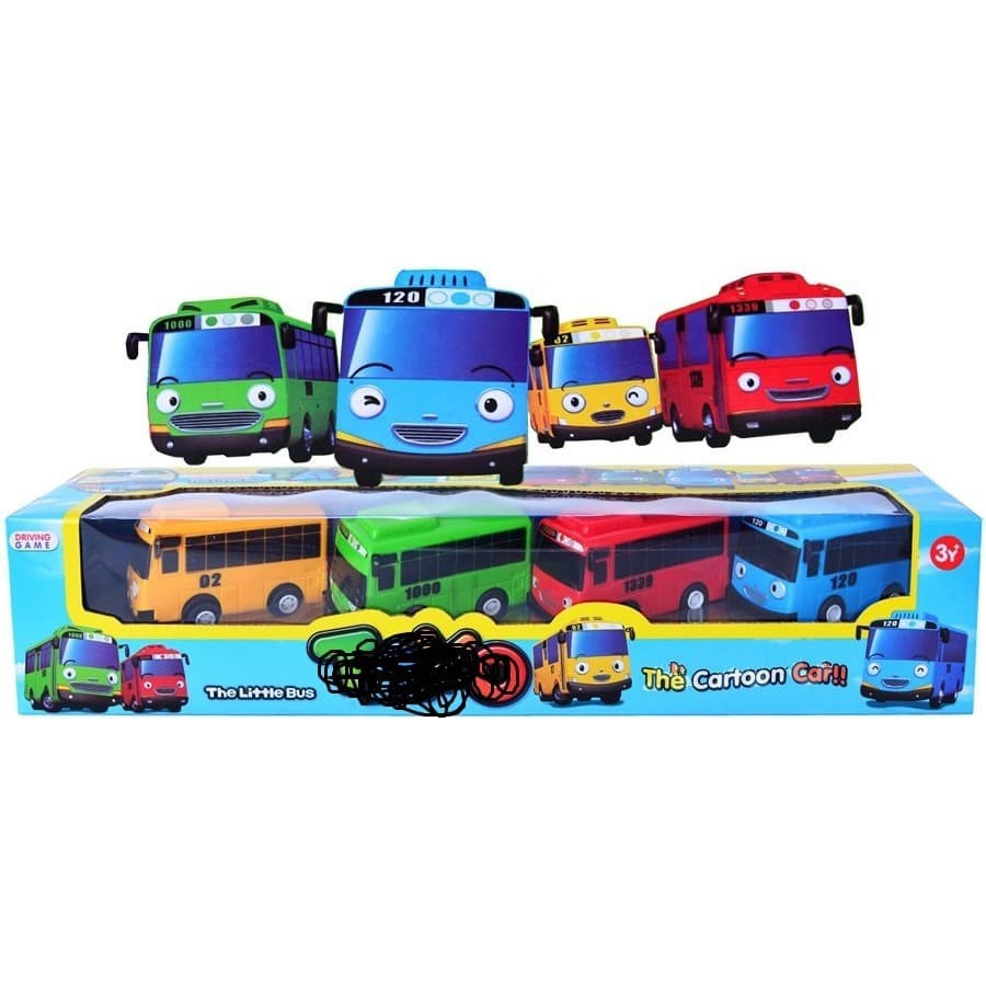 MWN.TOYS MOBIL TAYOO ISI 4PCS PULL BACK - MOBIL LITTLE BUS TAYOO