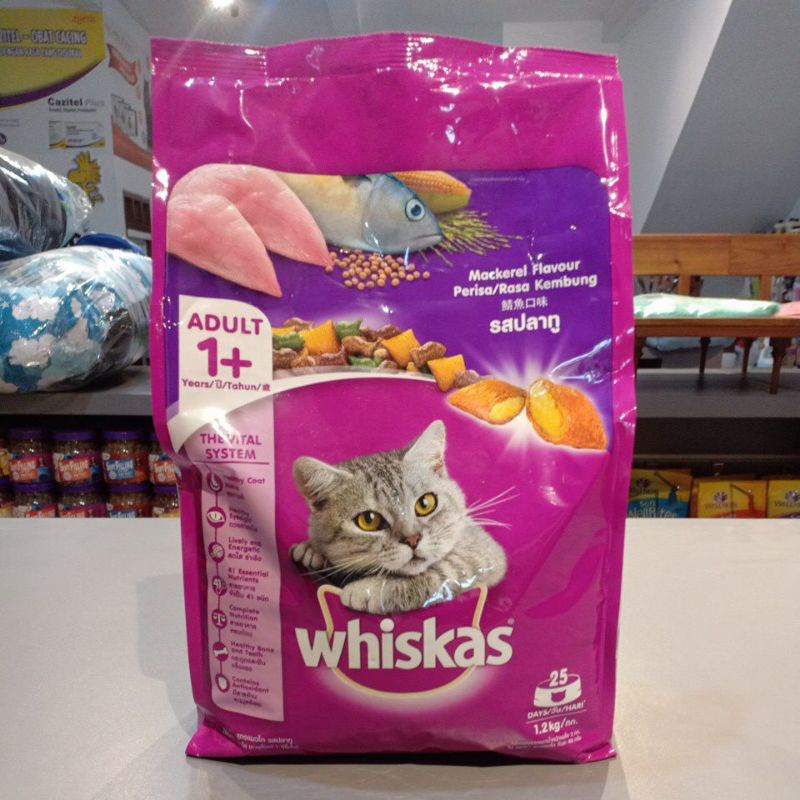 Whiskas Adult Mackerel 1.2kg / catfood makanan kucing kering whiskas