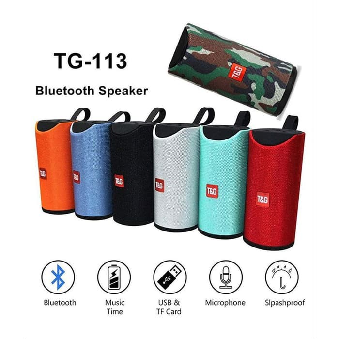 Speaker Bluetooth T&amp;G 113 Led Wireless Super Bass