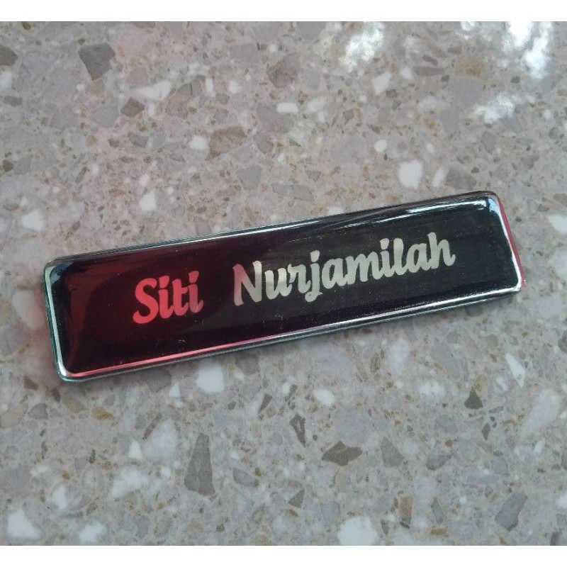 Name Tag Warna Silver / Perak # Name Tag Silver #Name Tag Indonesia #Papan Nama Dada Bagus