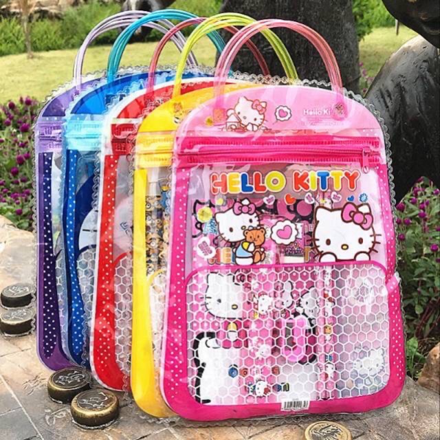 BOSJKT183 Set Alat Tulis 7 in 1 / Tas Souvenir / Bingkisan Ulang Tahun Anak