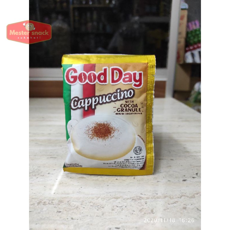 

Kopi Good Day Cappuccino Renceng 25 gr (1 renceng isi 10 pcs)