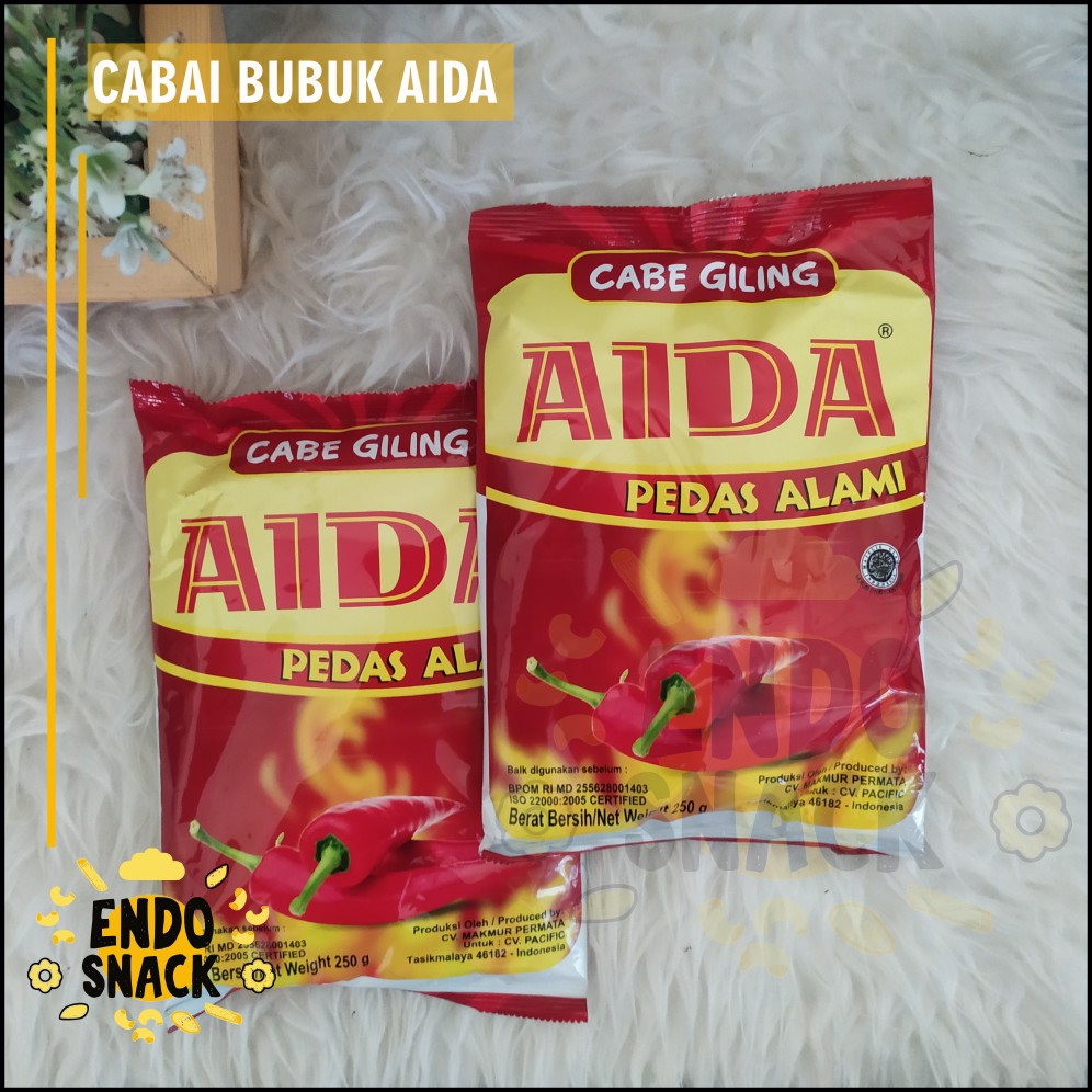 250 gr Cabe Kering AIDA Cabai Giling dijamin Pedass Bumbu Pelengkap Baso Aci, Seblak, Cimol