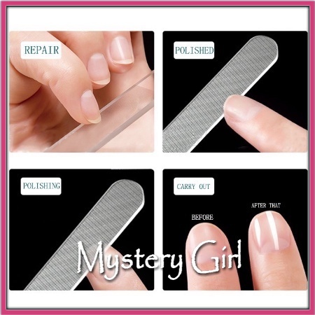 Mysterygirl - [BOX] Nano Glass Nail File Alat Kikir Kuku Untuk Manicure Pedicure Set / Pengkilat Kuku / Pengkilap Kuku / Pengikir Kuku