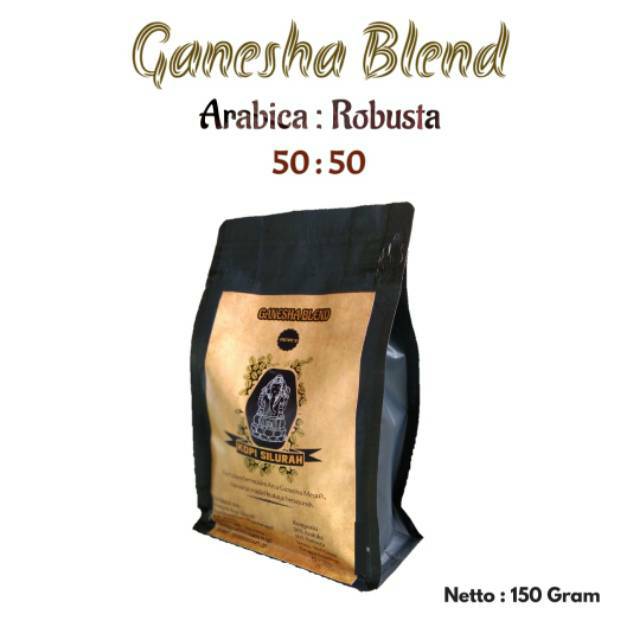 

Kopi Ganesha Blend Arabica Robusta 50:50 Kopi Bubuk/Biji Sangrai Roastbean 150 Gram Premium Grade